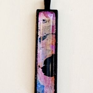 Rectangle handmade pendant black base. Personally made design.